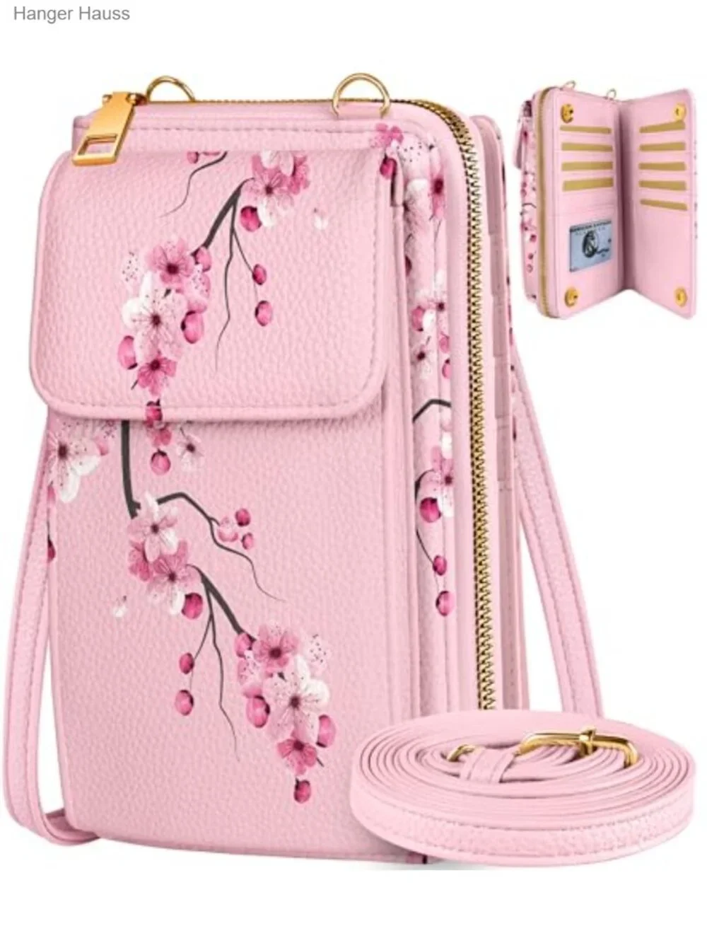 Leather Crossbody Bag for Women Cell Phone Wallet Purse with Adjustable Strap